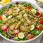 Pesto-chicken-salad-with-fresh-greens